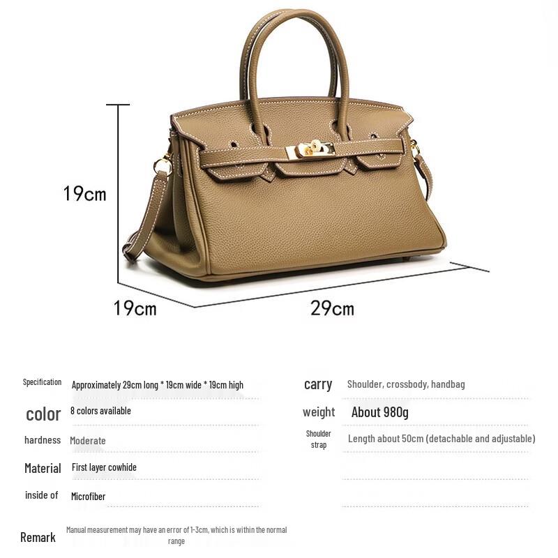 Bolsa de Mão Dou Xiaozhu Estilo Birkin em Couro Premium