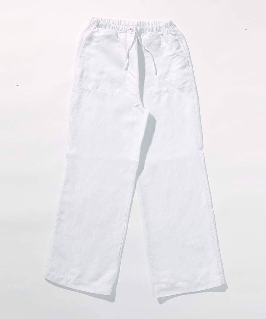 SHINE ON YOU Tencel Linen Wide Elastic Waist Pants_ Pure White