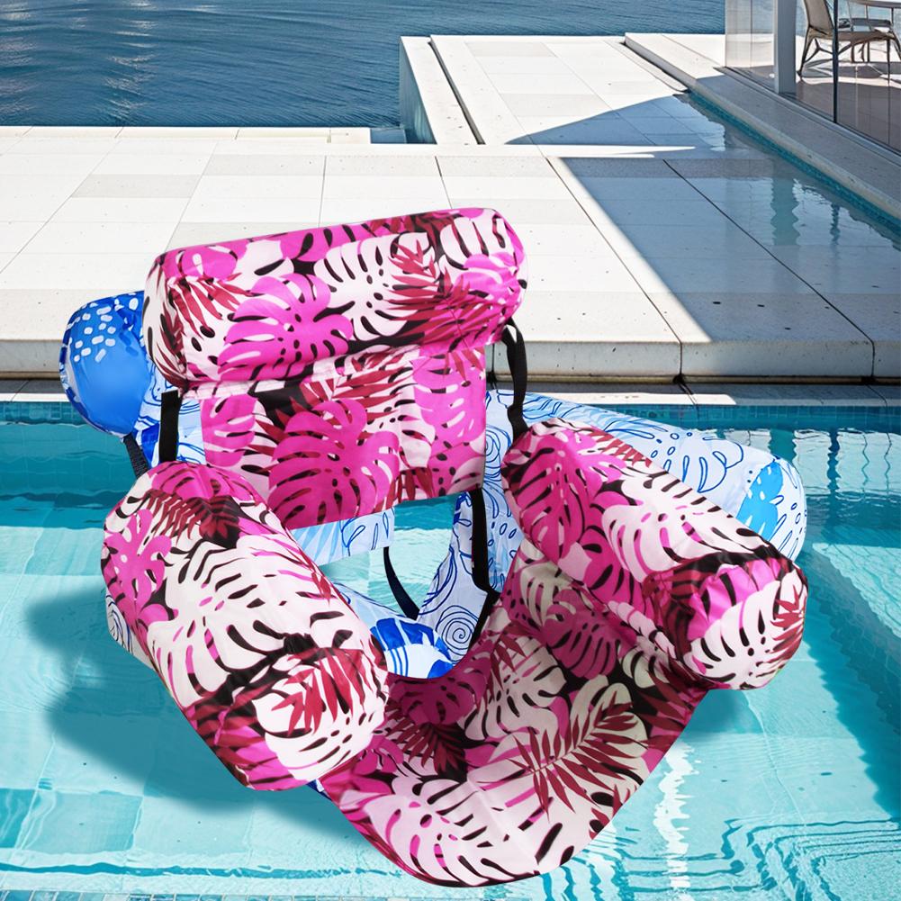Pool Floats Chairs Adult Inflatable Pool Lounger with Arm & Backrest Water Floating Recliner Water Hammock for Summer Water Fun