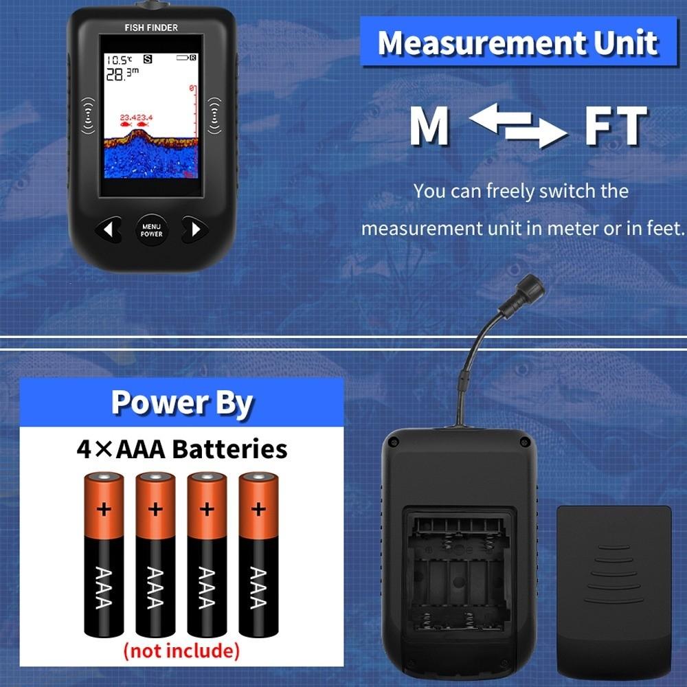 LCD Display Portable Sonar Finders 100M Depth Sonar Fish Finder XF03 Fish Finders  Sea Fishing