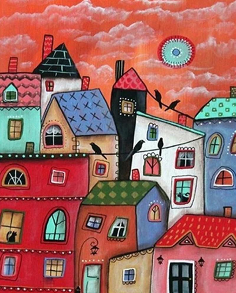 

5D DIY алмазная картина 2024 новый мультфильм дом полный круглый алмазный крест набор для вышивки алмазная вышивка украшение дома подарки Full Round 30x40CM