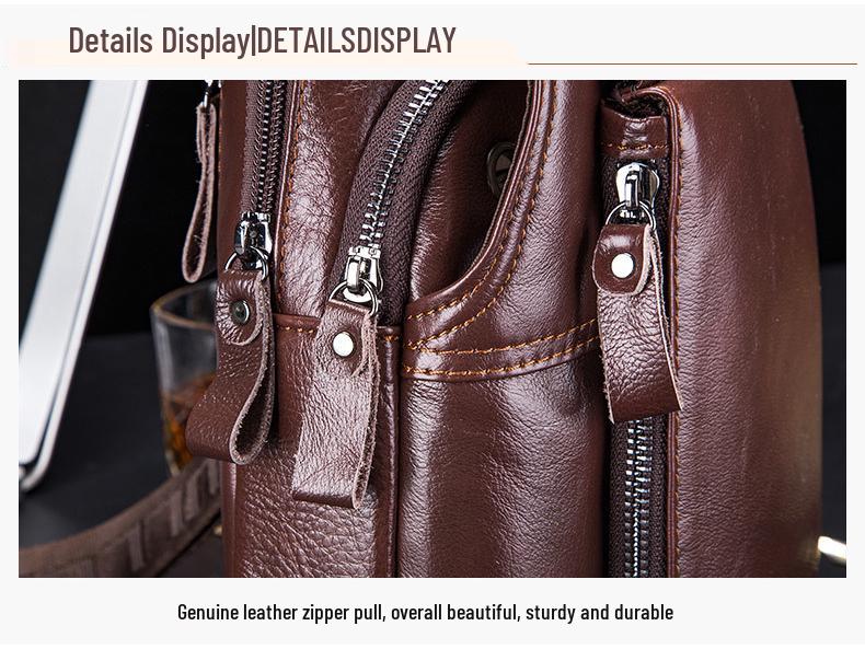 Captain Cow Men's Genuine Leather Multifunctional Crossbody Chest Bag
