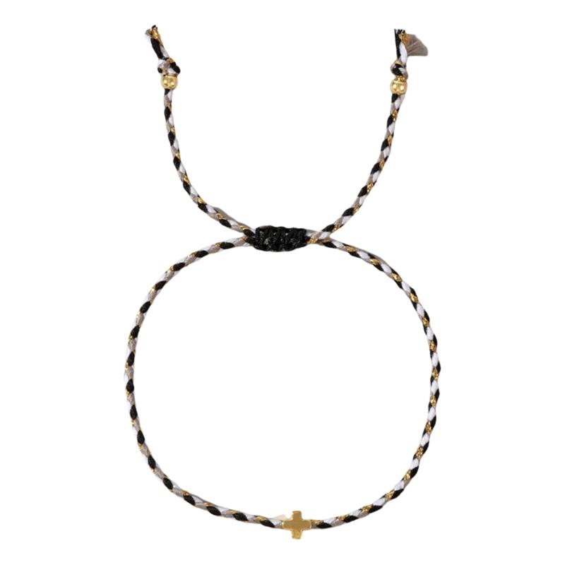 Trendiga bohemiska stilar Robust armband av bomullsrep med eleganta korshänge, för alla kön