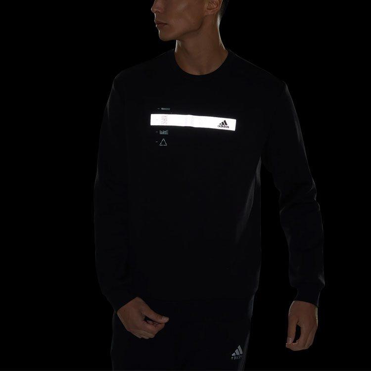 Adidas Sweatshirts Men's Black Crew Neck Moderate Regular HN9019