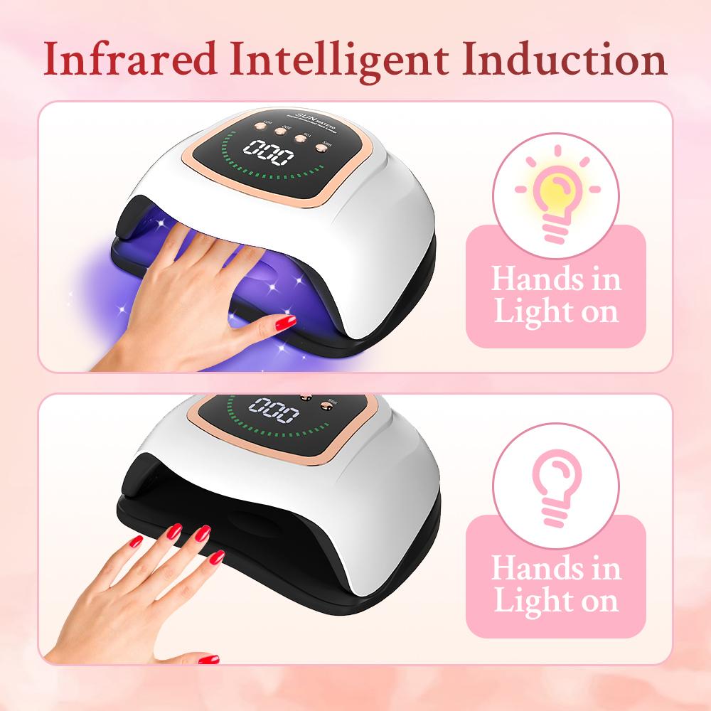 DianaBeauty UV Nail Lamp 380W Nail Dryer with 4 Timer Settings and LCD Display Professional UV Lamp for Manicure Nail Tools