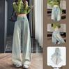 Women's 2025 American-Style Slim Straight High-Waisted Jeans - Spring/Autumn, Hip-Covering, Floor-Length, Loose Fit.
