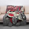 Retro Rock HipHop Music Trend Flannel Throw Blanket for Sofa and Bed Super Soft Mattress Cover