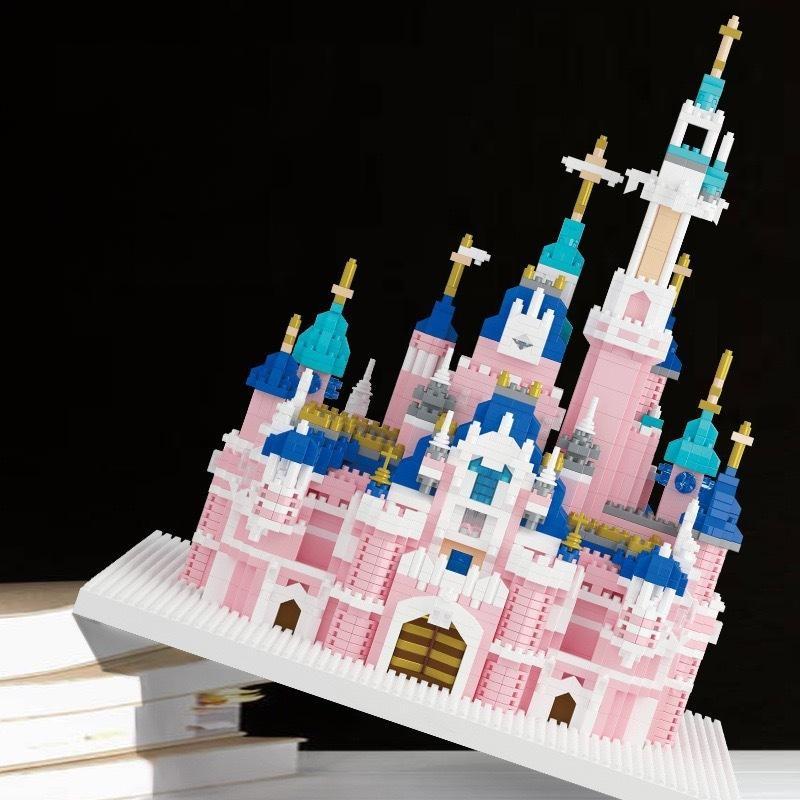 Pink Castle Princess Building Block Diy Assembling Toy Decoration Kids Gift