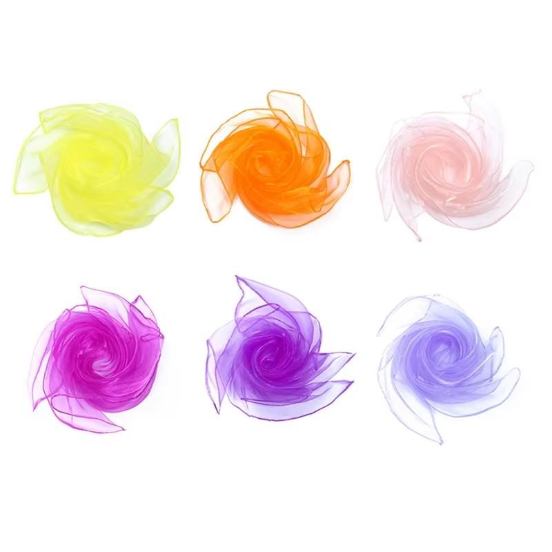 

6pcs/lot Colorful Scarves Nylon Silk Children Sports Toys Dance Performance Outdoor Activity Exercise Multiplayer Games TMZ