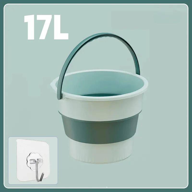 5/10/17L Folding Portable Bucket Multifunctional Thickened Silicone Bucket for Car Washing and Fishing Camping Folding Bucket