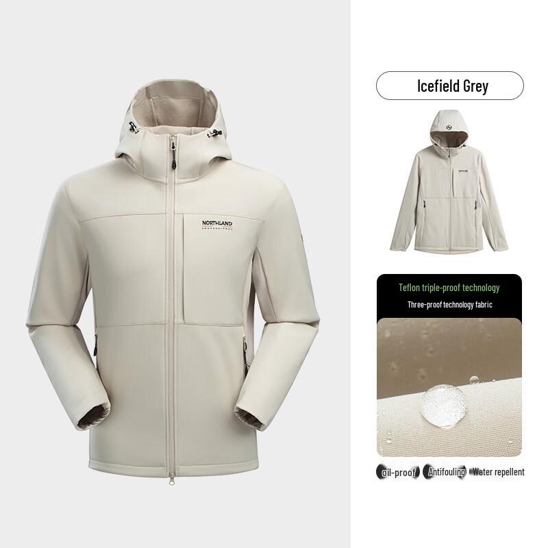 Nuoshilan Men's Outdoor 3-Proof Fleece Softshell Hiking Jacket
