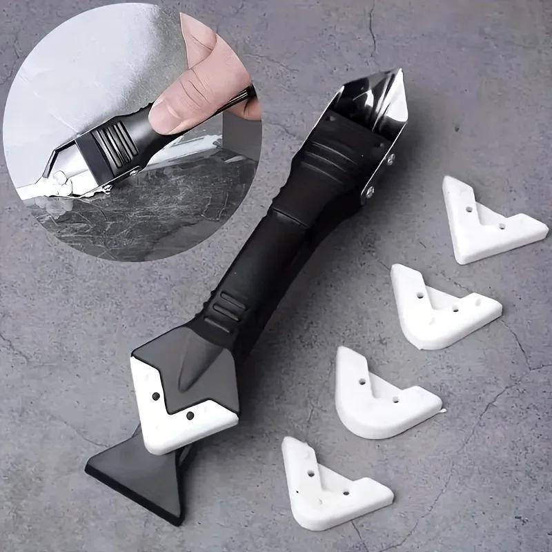 5 In 1 Silicone Remover Sealant Multifunctional Grout Scraper Kit Floor Corner Kitchen Floor Mould Removal Hand Tools Set