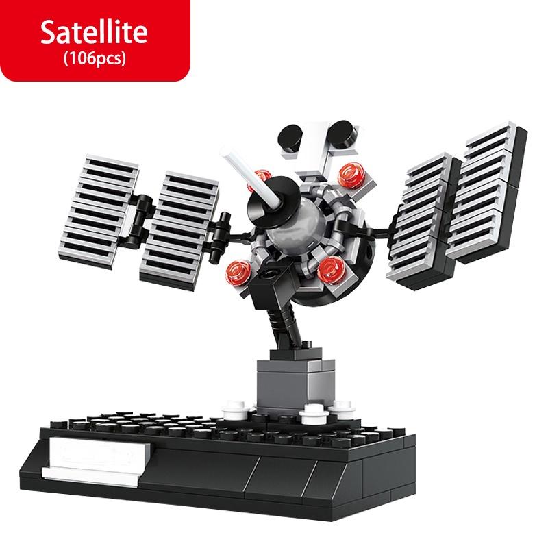 4 Style Spaceship Satellite Space Shuttle Lunar Rover Rocket Model Toys for Children  Kids Gifts City Buidling Blocks Toy