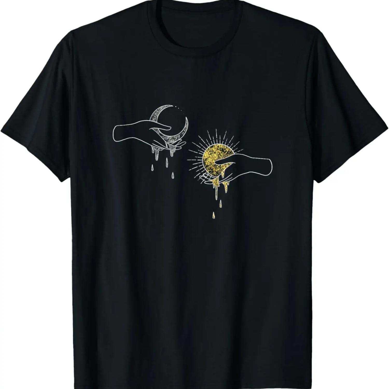 Hands holding the Sun and Moon celestial T-Shirt S