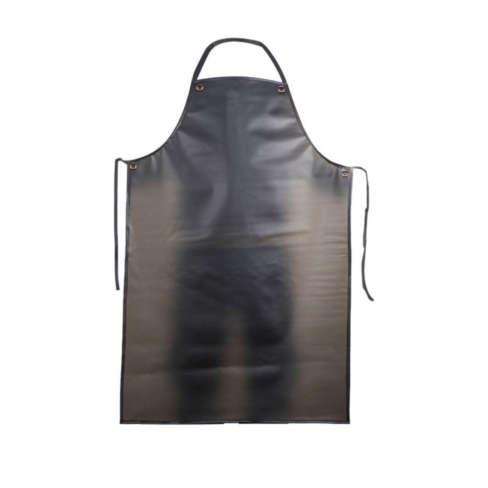 Black Cooking Chef Apron PVC Work Apron Soft Aquatic Butchery Food Apron 80 x 55cm