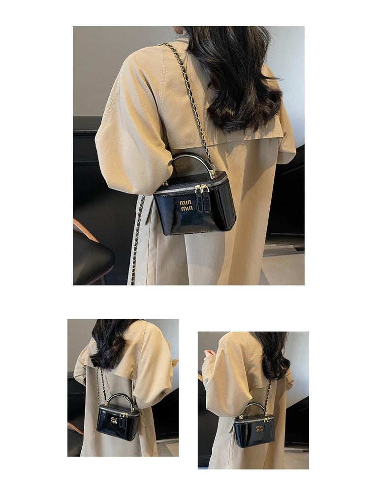 Vintažinė Miu maža kvadratinė grandinėlės rankinė - moteriška kasdienio stiliaus rankinė per petį ir crossbody