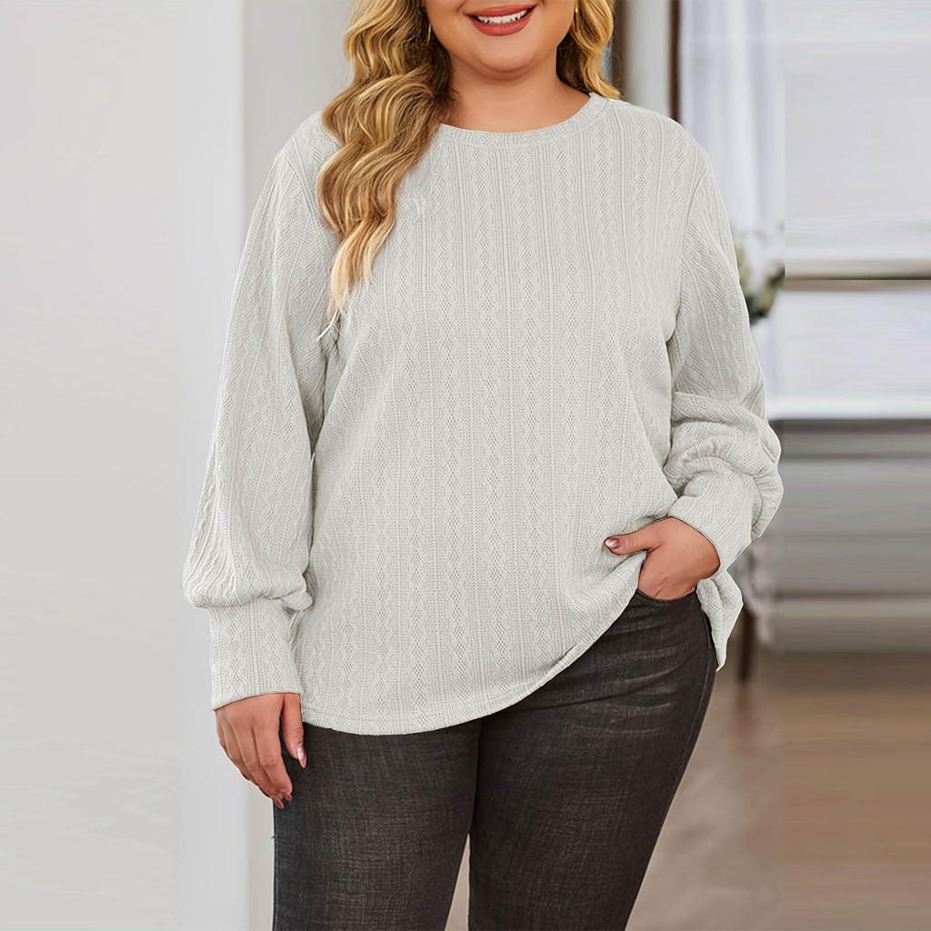 Women's Fashion Casual Solid Color Oversized  Long Sleeve Loose Fit Top