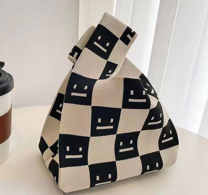 Panda Knit Women's Cross-Border Wrist Tote Handbag