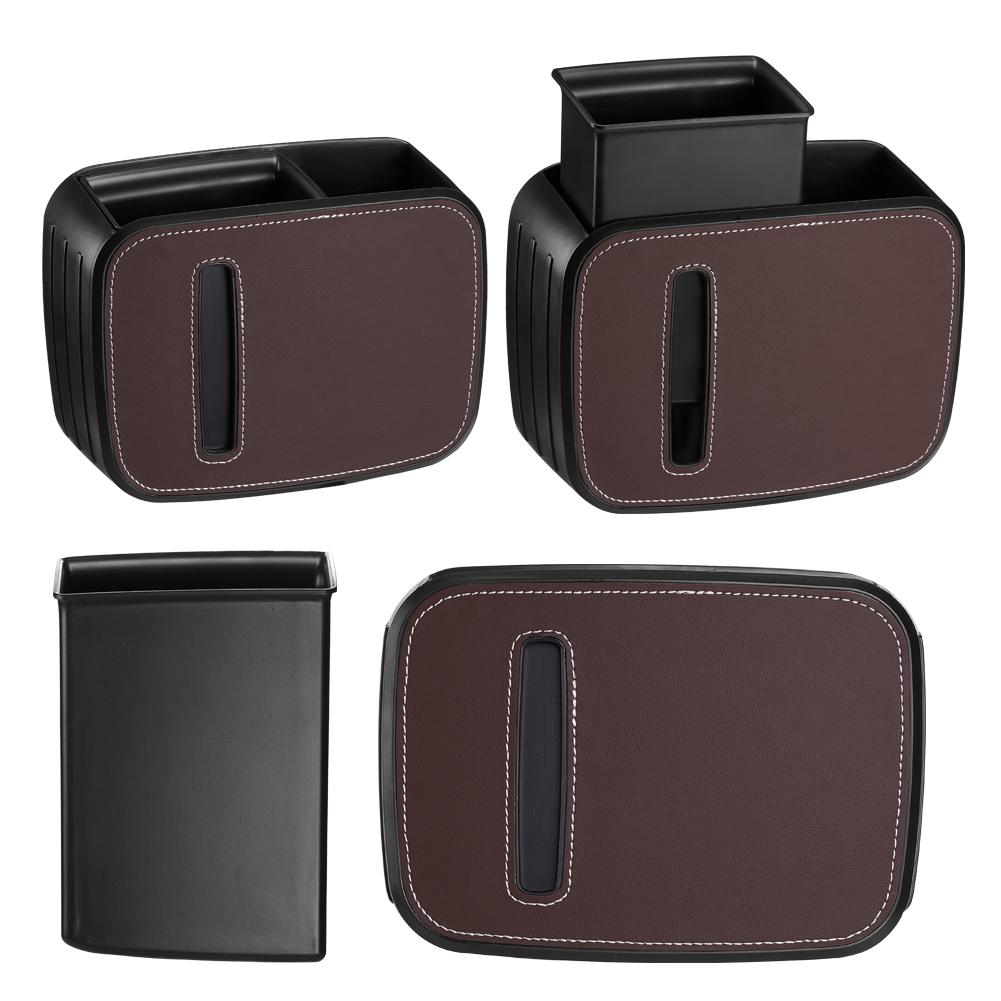 Car Seat Back Trash Bin Storage Box Drink Holder Organizer Auto Backseat Garbage Can Dust Bin with Tissue Case