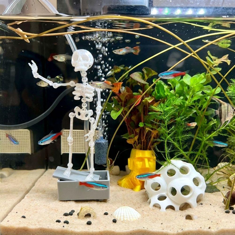 Air Driven Dancing Skeleton Aquarium Bubbler Plastic Movable Oxygen Skeleton Aquarium Tank