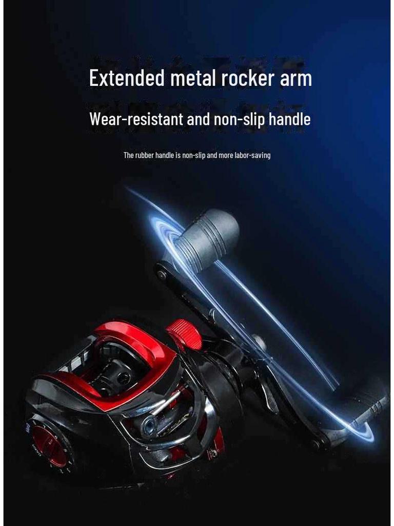 Black & Red Water Drop Fishing Rod & Reel Set with Anti-Explosion Line for Long-Distance Casting