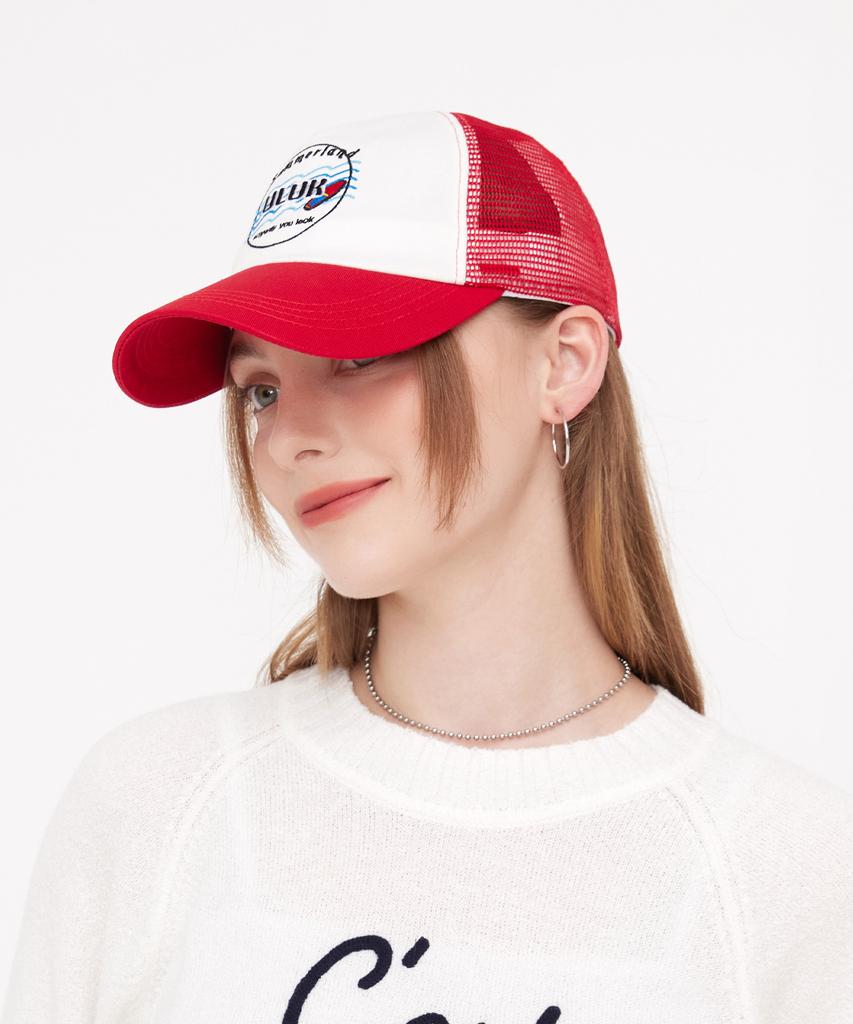 ULUK Summerland Embroidered Mesh Ball Cap_Red