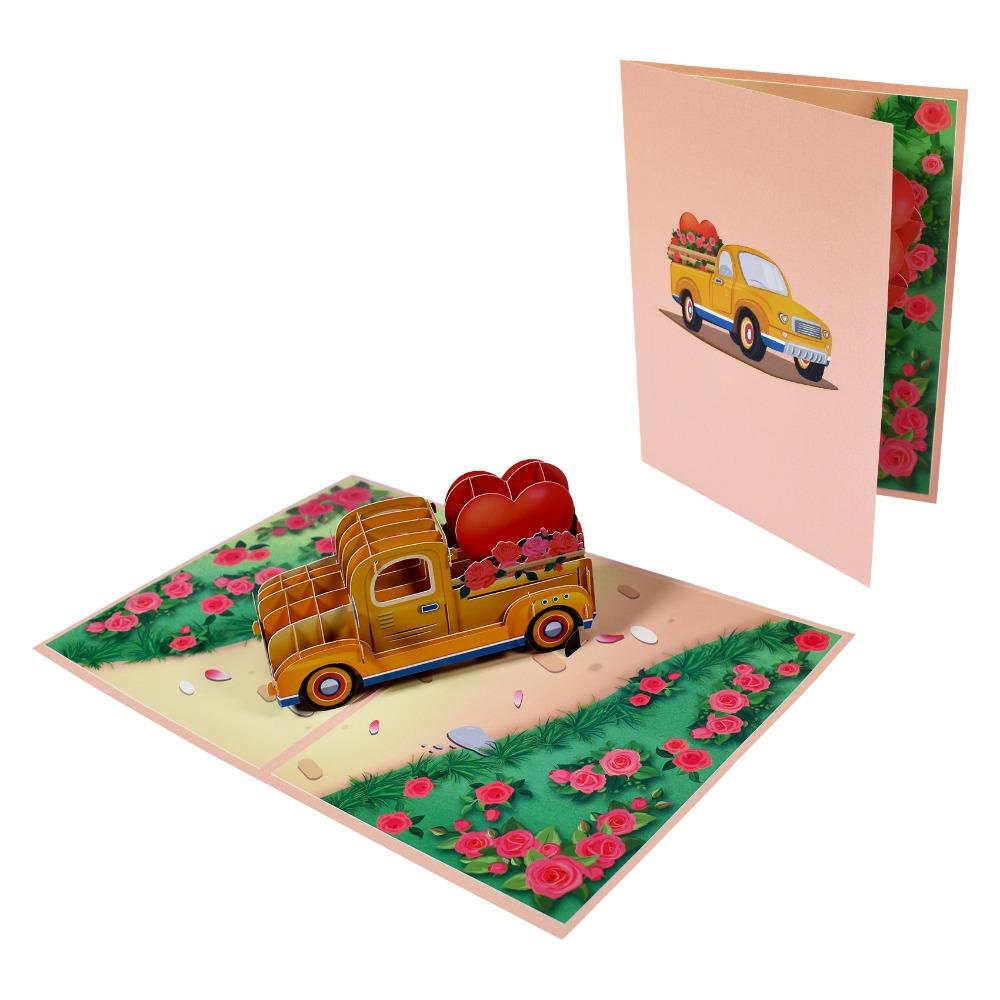 Romantic 3D Heart Tree Greeting Card Elegant Blessing Pop-Up Valentine's Day Cards with Envelope Folding Wedding Blessing Card