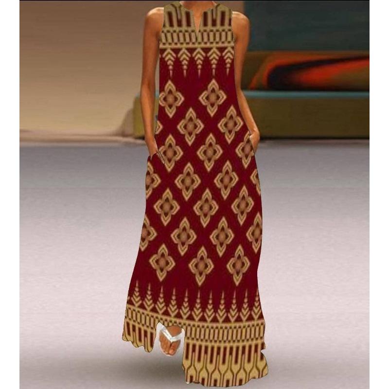 JPNTKY Moda Verão Primavera Sem Mangas Decote V Vestidos Casuais