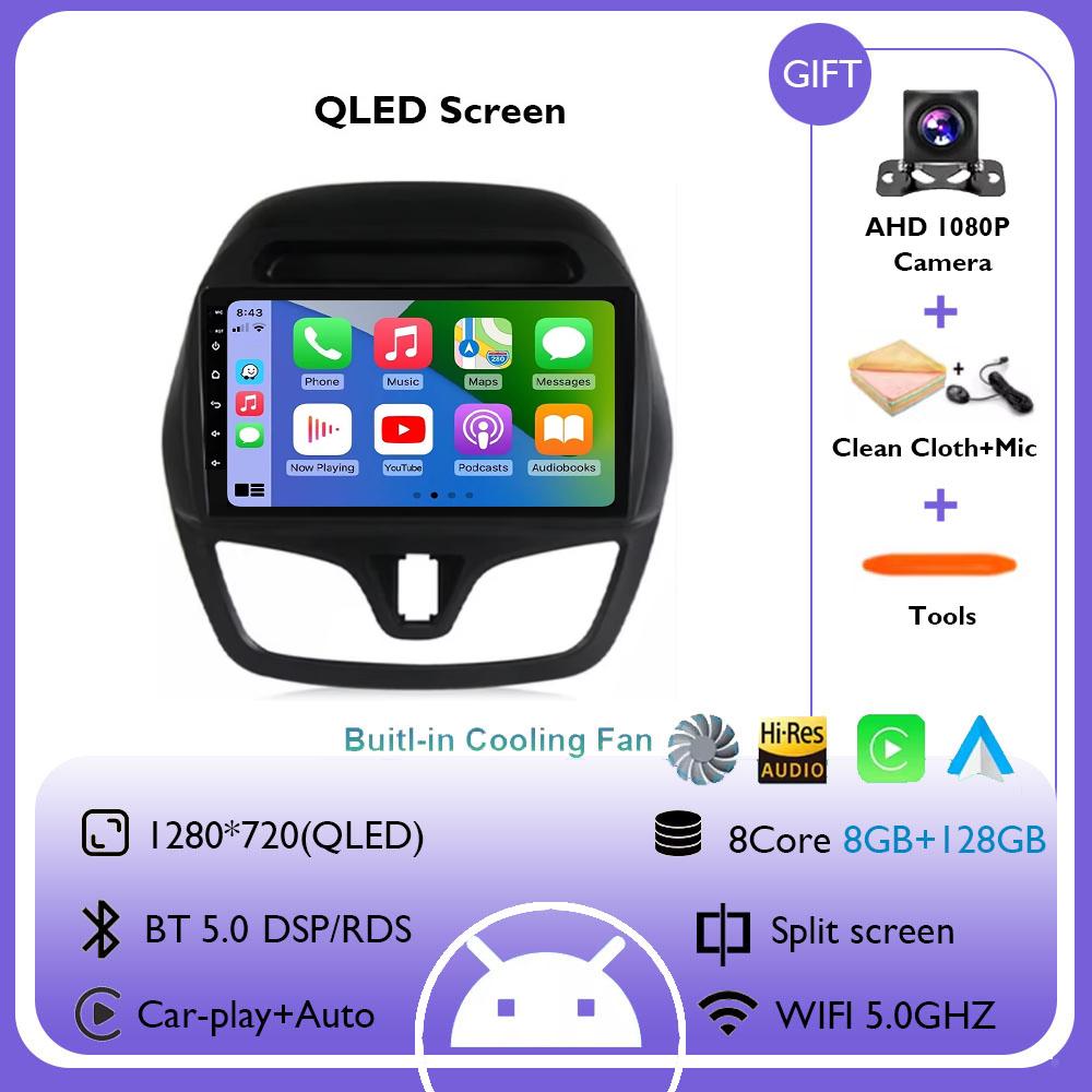 Android 14 WIFI+4G Stereo Car Radio for Chevrolet Spark Beat 2015 - 2018 Multimidia Video Player Auto CarPlay GPS QLED Screen