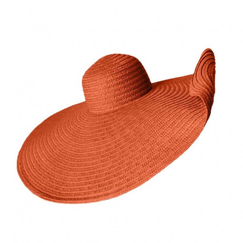 CM oversized brim braided hat women's spring and summer versatile beach hat vacation sun hat sun hat