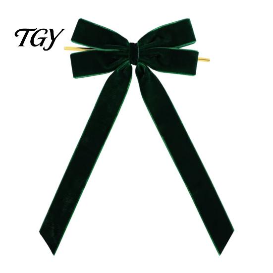 Wedding Room Ribbon Bows Velvet Bow Xmas Pendant, Christmas Tree Flannel Ornament, Elegant Holiday Home Accents Decorative Retro Style Hanging Pendant