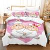 Sada povlaků na přikrývky se zvířaty Kreslený vzor s motivem bílé ovce Kawaii King Queen Twin Plná velikost pro děti Teens Polyester Sada povlečení