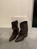 ~ Pointed pleated piled boots women's new belt buckle mid-tube pants tube boots thick heel short boots knight boots