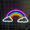 Regenbogen-Neonschild, LED-Licht, USB/batteriebetrieben, blendfrei, Wolke, Regenbogen-LED-Neonlicht, Wandkunst-Dekoration