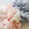 JewelVOX Scrunchie Hair Accessory for Black and Adult Size Women, Two-Tone, Large, Chiffon, White, (Gray)