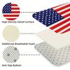 American Flag Striped Bath Mat, Non-Slip Flannel Memory Foam Rug, Patriotic Design for Bathroom Shower Entrance,Machine Washable