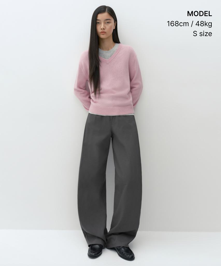 MUSINSA STANDARD WOMAN [Victoria Wool] Women'S V-Neck Knit [Pink]