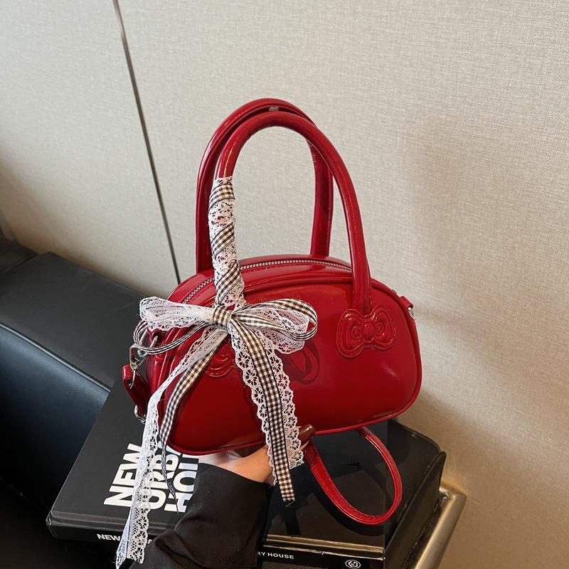 Fashion Texture Handbag Bag 2025 New High-end Bowling Bag Trendy Versatile Small Square Bag One Piece Delivery