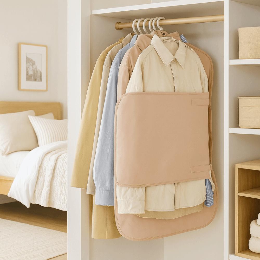 Dustproof Clothing Compression Board Foldable Space Saving Clothes Dust Cover Large Capacity Protective Garment Bag Cover Travel