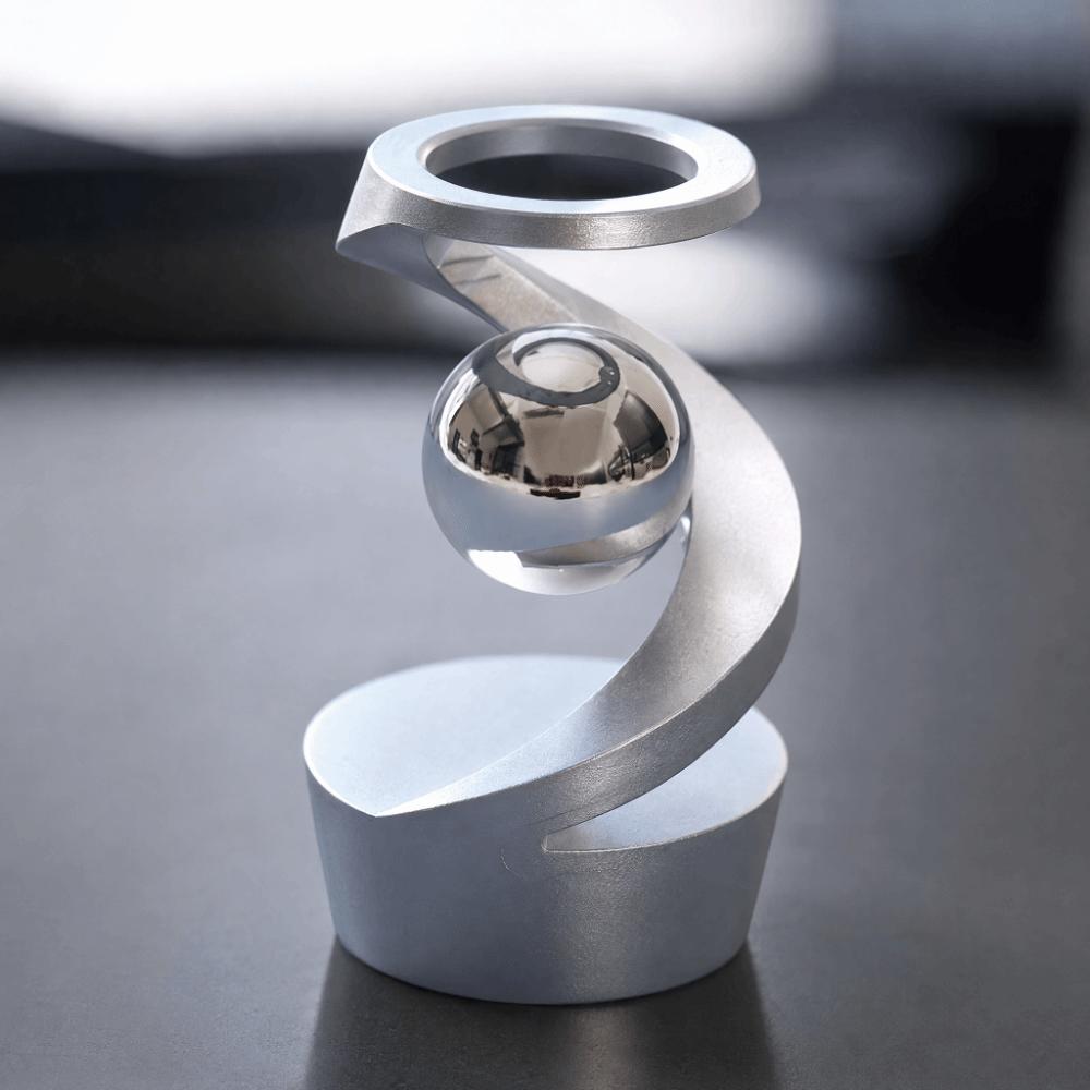 Giocattolo da Scrivania Cinetico in Lega di Alluminio Sfera Sospesa Giocattolo da Scrivania Spinner Giroscopio Rotante Casa Ufficio