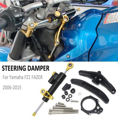 Steering Damper Bracket Set For Yamaha FZ1 FAZER 2006-2015 2014 2013 CNC Aluminum Stabilizer Linear Dampers Mounting Support