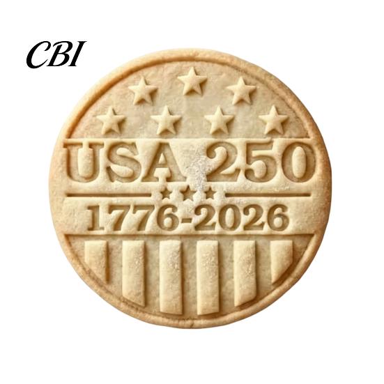 Three-dimensional Embossed Ornament 250th Anniversary Cookies with 3D Deep Texture, 1776-2026 Commemorative Decorations, Ideal Independence