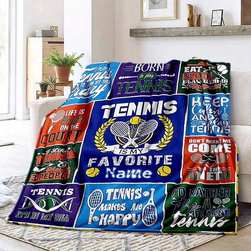Tennis Customize Your Name Blanket Used For Chair Office Sofa Bed Camping Soft And Warm Giving Friends And Relatives Birthday Gifts Graduation Gifts