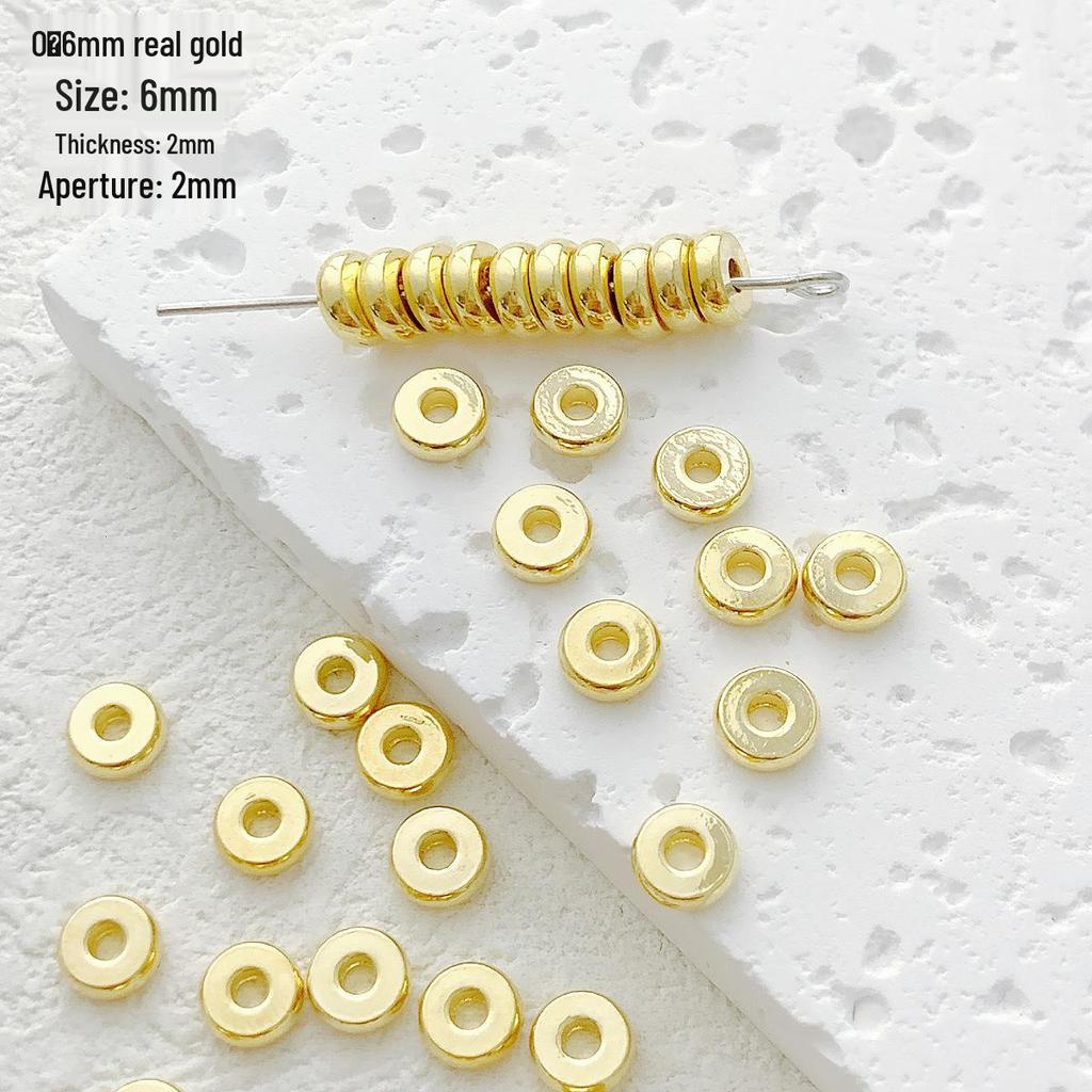 Koraliki Dystansowe ze Złota 18K/14K i Miedziowane do Tworzenia Biżuterii DIY i Bransoletek