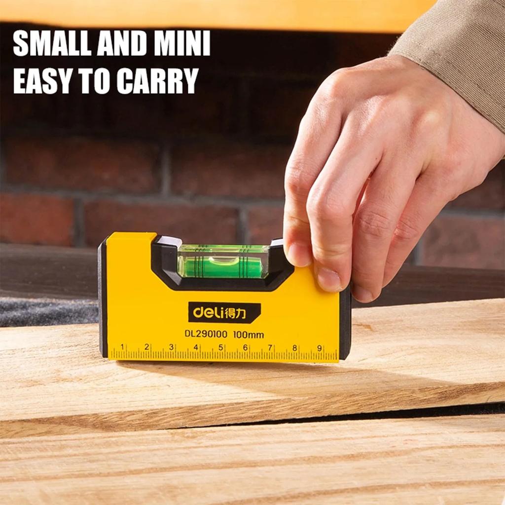 100 mm tragbare magnetische Taschenwasserwaage Hochpräzise Wasserwaage mit Aluminiumstruktur Horizontale Wasserwaage