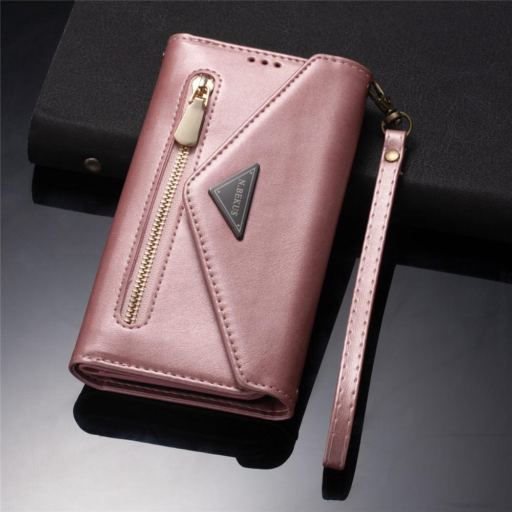 Envelope Zipper Crossbody Lanyard Wallet Case For iPhone 16 15 14 Plus 13 12 11 Pro Max XS XR 7 8 Cards Holder Hand Cover