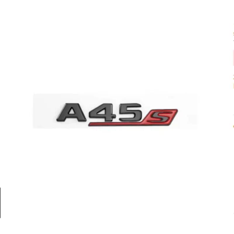 3d ABS red and black S logo A35S A45S letter badge sticker is suitable for Mercedes-Benz A45S AMG W176 W177 automotive supplies.