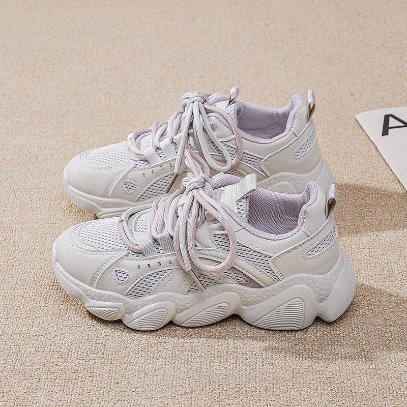 [Customized] Spring and Autumn Sports Versatile Casual Shoes Mesh Platform Daddy Shoes Women's Fashion Running Sneakers