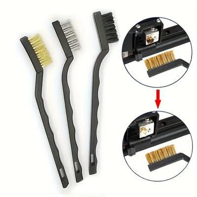 3/15 Stück Professionelles Drahtbürsten-Set - Perfekt zum Reinigen, Schweißen, Entfernen von Schlacke und Rost - Edelstahl-, Messing- und Nylonbürsten