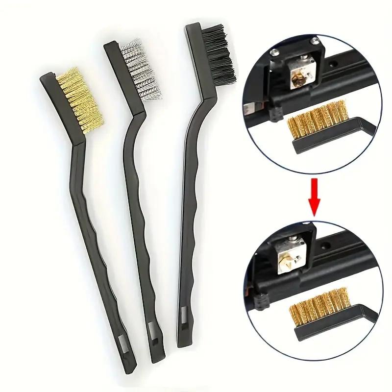 3/15pcs Professional Wire Brush Set - Perfect For Cleaning, Welding, Slag & Rust Removal - Stainless Steel, Brass & Nylon Brushe